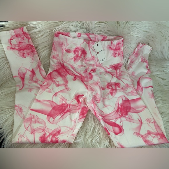 Pink Tie-Dye Women's Leggings - Picture 2 of 7